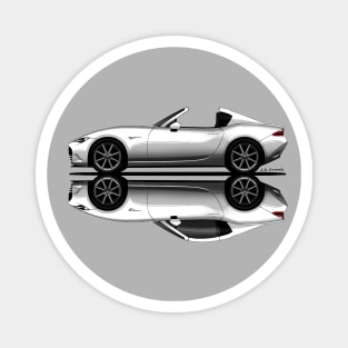 My drawing of open and closed white open and closed RF roadster convertible Japanese sports car Magnet